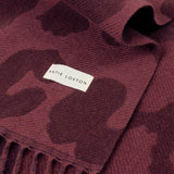 Katie Loxton Leopard Printed Blanket Scarf - Mauve/Cherry