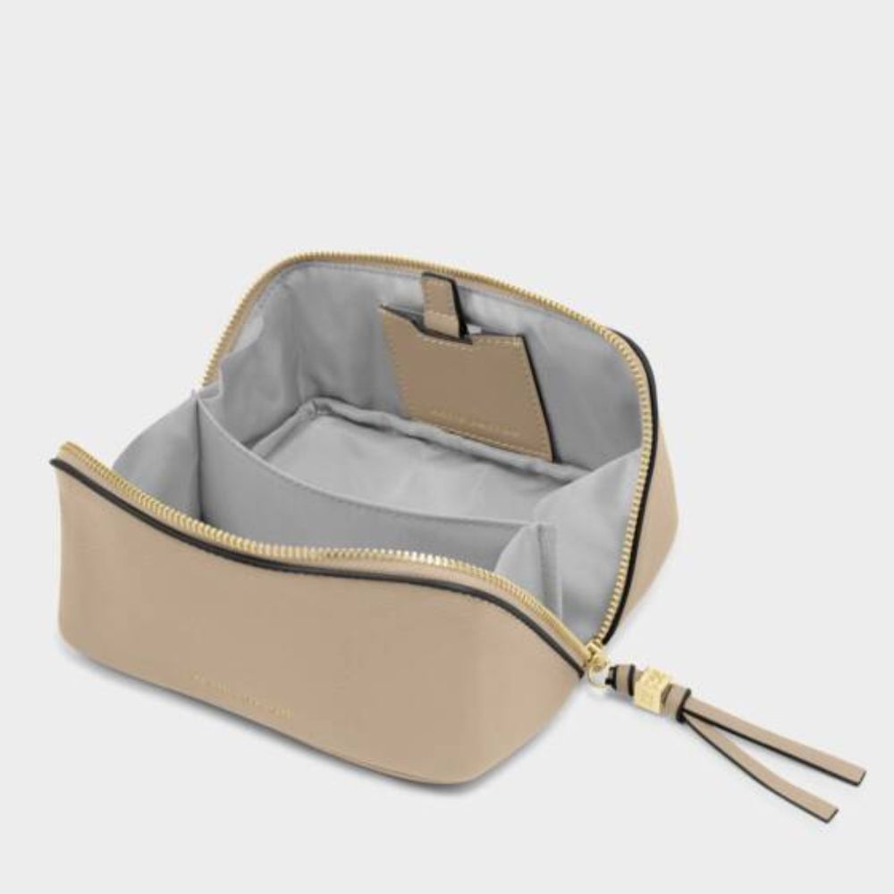 Katie Loxton Light Taupe Fold-Out Mirror Makeup Bag
