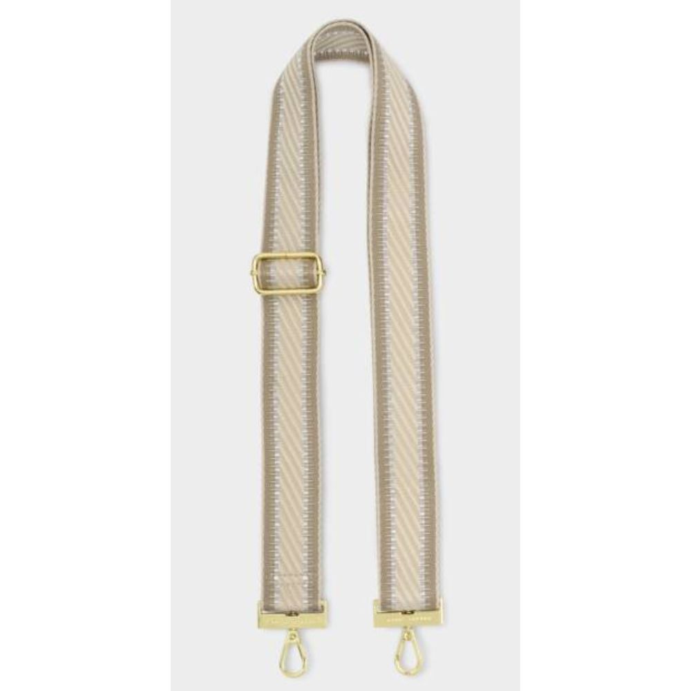 Katie Loxton Light Taupe Stitch Edge Canvas Bag Strap