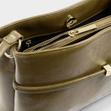 Katie Loxton Lori Patent Crackle Crossbody Bag - Deep Olive