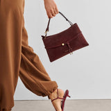 Katie Loxton Lori Suedette Crossbody Bag - Cherry