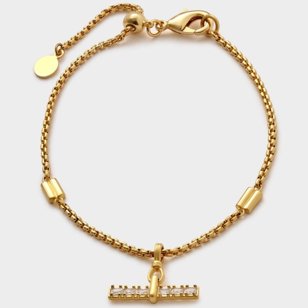 Katie Loxton Lustre Waterproof Gold T-Bar Bracelet