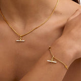 Katie Loxton Lustre Waterproof Gold T-Bar Bracelet