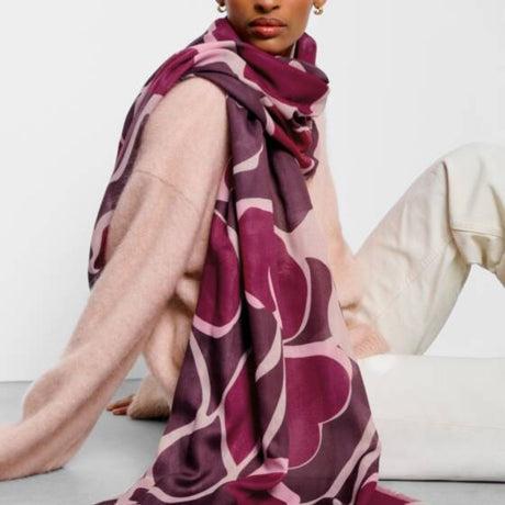 Katie Loxton Maroon Heart Printed Scarf