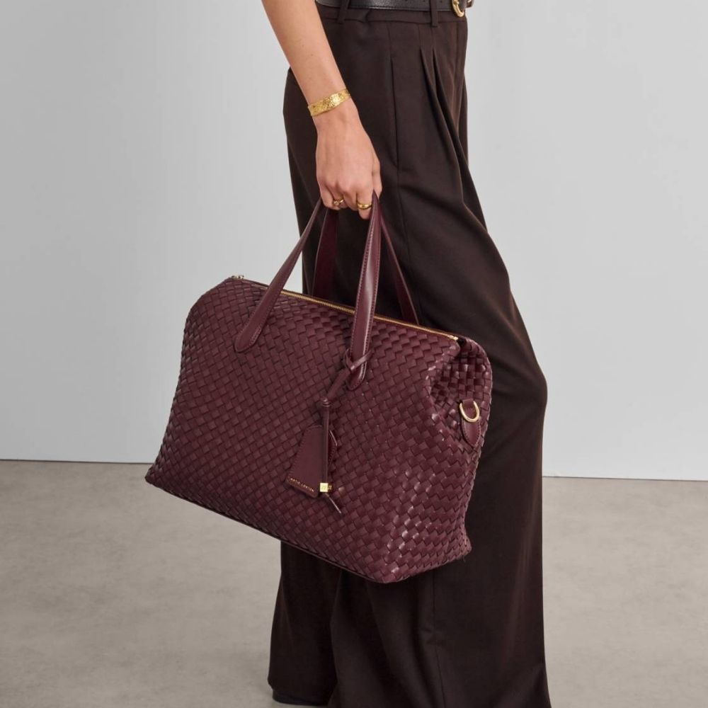Katie Loxton Milan Hand Woven Cabin Bag - Cherry