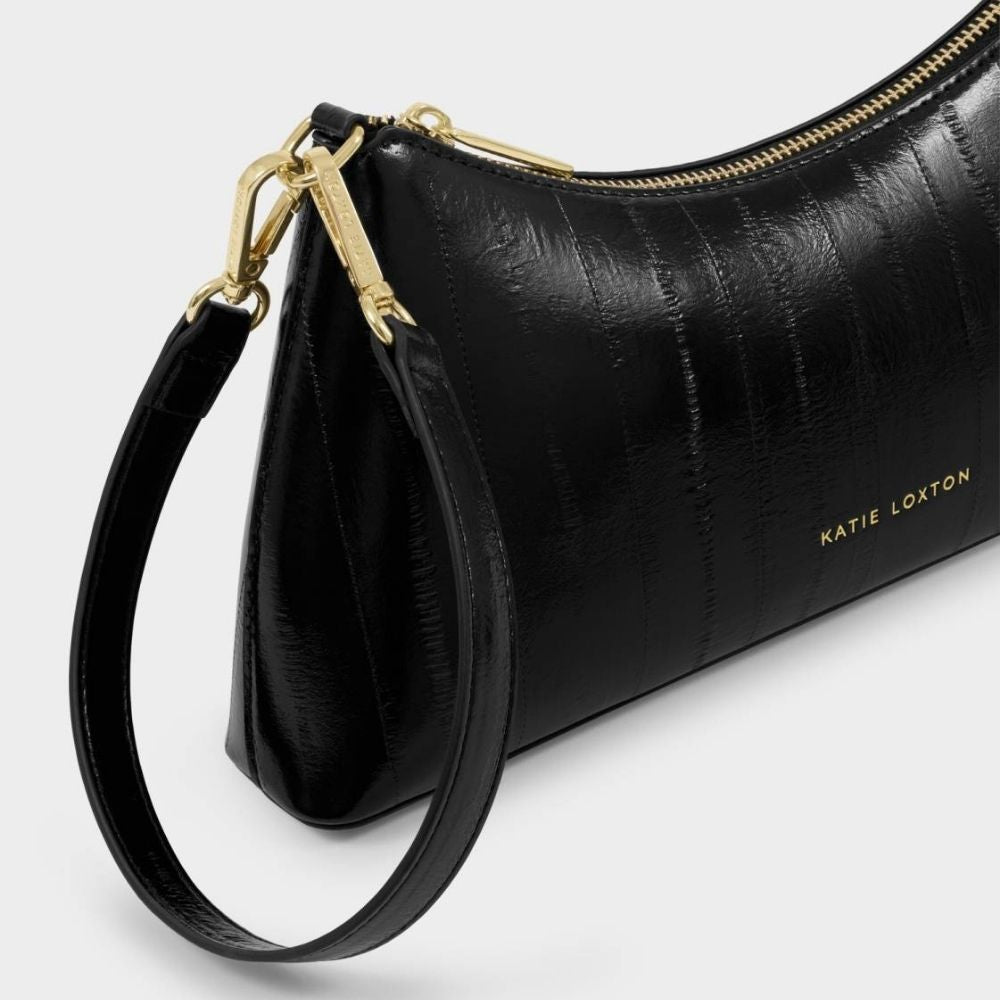 Katie Loxton Miley Small Shoulder Bag - Black Eel