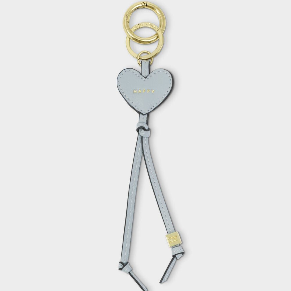 Katie Loxton Moonstone Blue 'Happy' Heart Bag Charm Keyring
