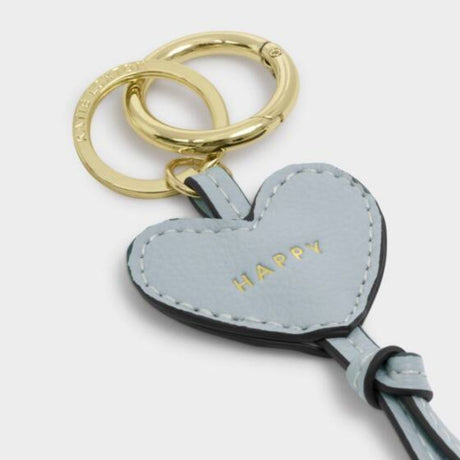 Katie Loxton Moonstone Blue 'Happy' Heart Bag Charm Keyring