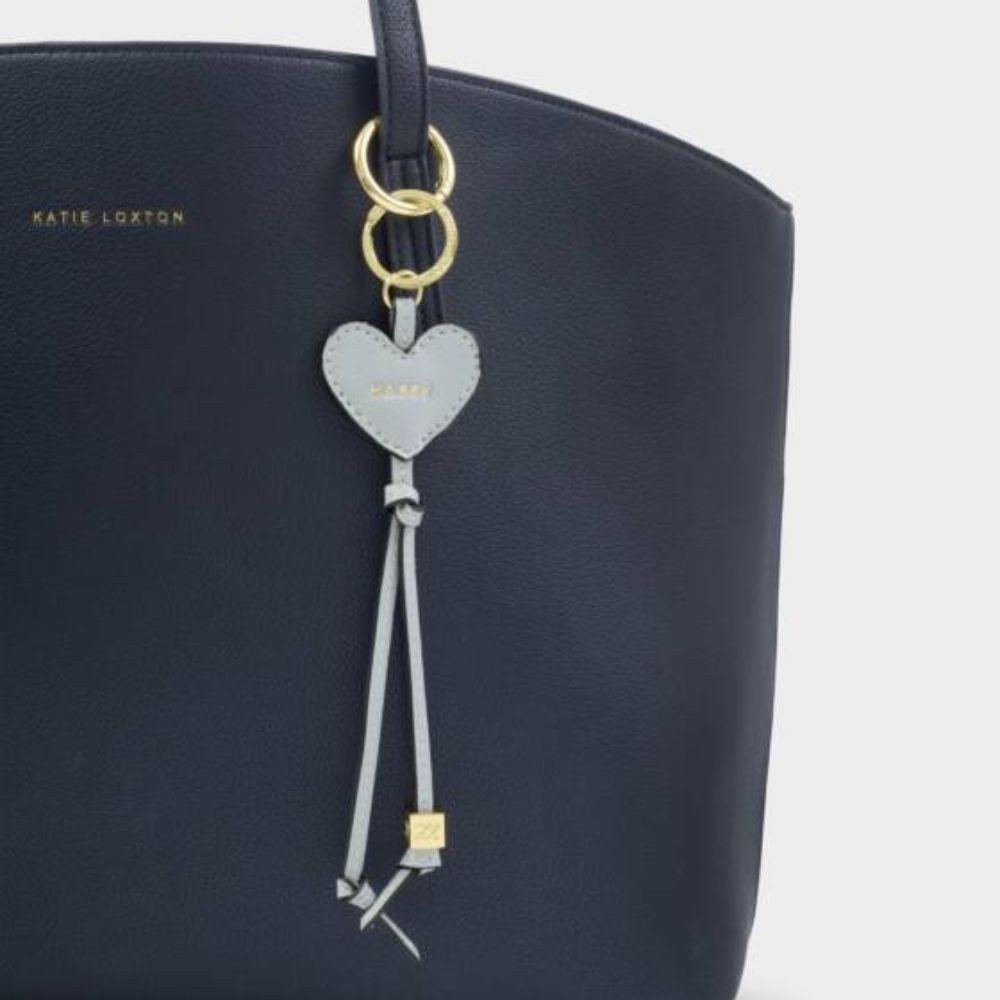 Katie Loxton Moonstone Blue 'Happy' Heart Bag Charm Keyring