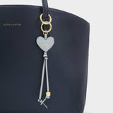 Katie Loxton Moonstone Blue 'Happy' Heart Bag Charm Keyring
