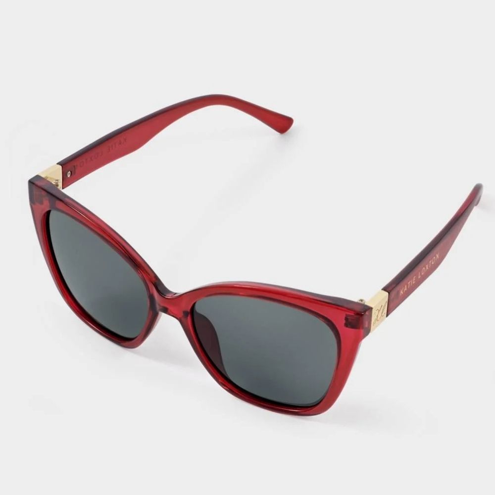 Katie Loxton Mykonos Oversized Cat-Eye Sunglasses - Dark Cherry
