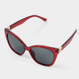 Katie Loxton Mykonos Oversized Cat-Eye Sunglasses - Dark Cherry