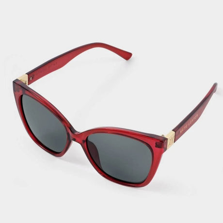 Katie Loxton Mykonos Oversized Cat-Eye Sunglasses - Dark Cherry
