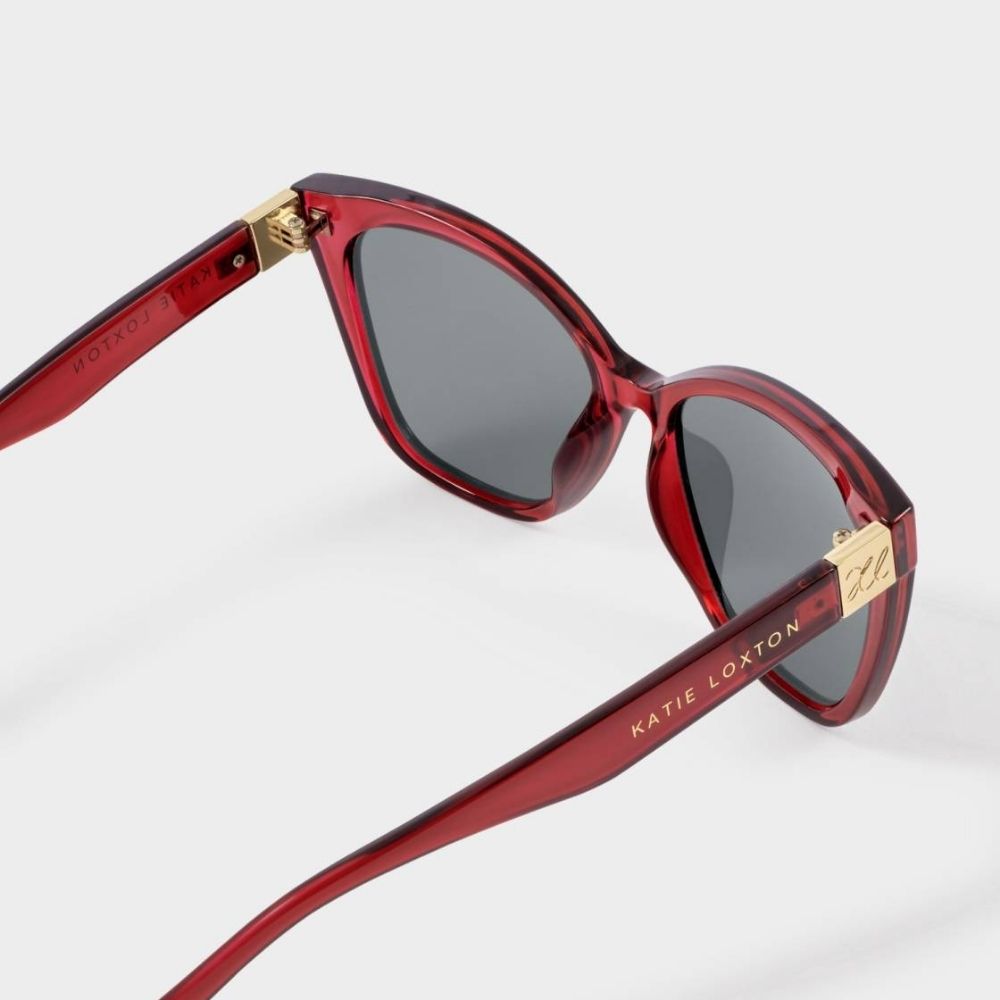 Katie Loxton Mykonos Oversized Cat-Eye Sunglasses - Dark Cherry