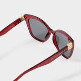 Katie Loxton Mykonos Oversized Cat-Eye Sunglasses - Dark Cherry