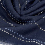 Katie Loxton Navy, Blue & Silver Dotted Stripe Printed Foil Scarf