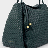 Katie Loxton Nova Hand Woven Large Shoulder Bag - Deep Teal
