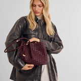 Katie Loxton Nova Hand Woven Small Shoulder Tote - Cherry