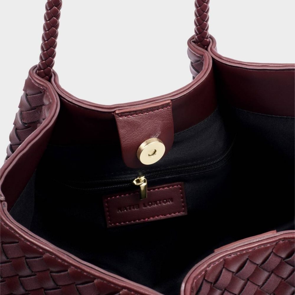 Katie Loxton Nova Hand Woven Small Shoulder Tote - Cherry