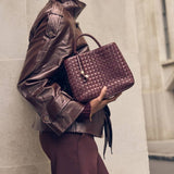 Katie Loxton Nova Hand Woven Top Handle Bag - Cherry