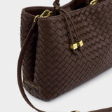 Katie Loxton Nova Hand Woven Top Handle Bag - Chocolate