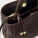 Katie Loxton Nova Hand Woven Top Handle Bag - Chocolate