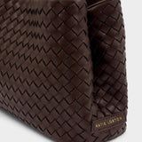 Katie Loxton Nova Hand Woven Top Handle Bag - Chocolate
