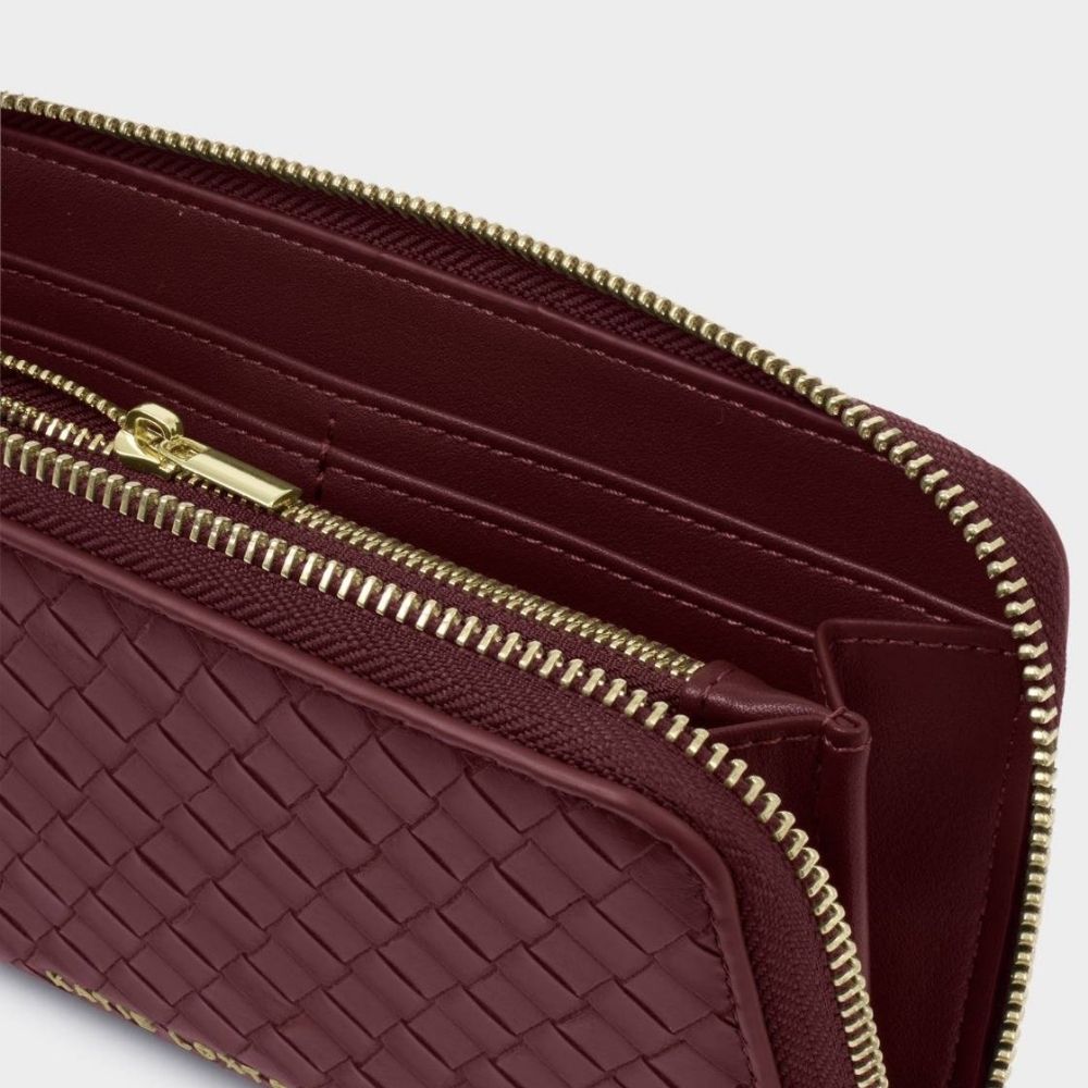Katie Loxton Nova Woven Texture Large Purse - Cherry