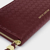 Katie Loxton Nova Woven Texture Large Purse - Cherry