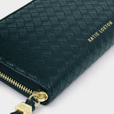 Katie Loxton Nova Woven Texture Large Purse - Deep Teal