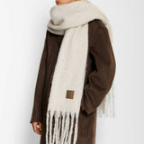 Katie Loxton Off White Oversized Recycled Tassel Scarf