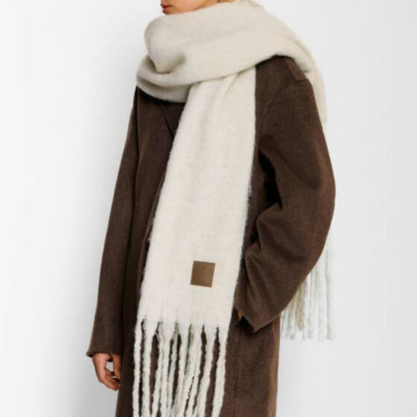 Katie Loxton Off White Oversized Recycled Tassel Scarf