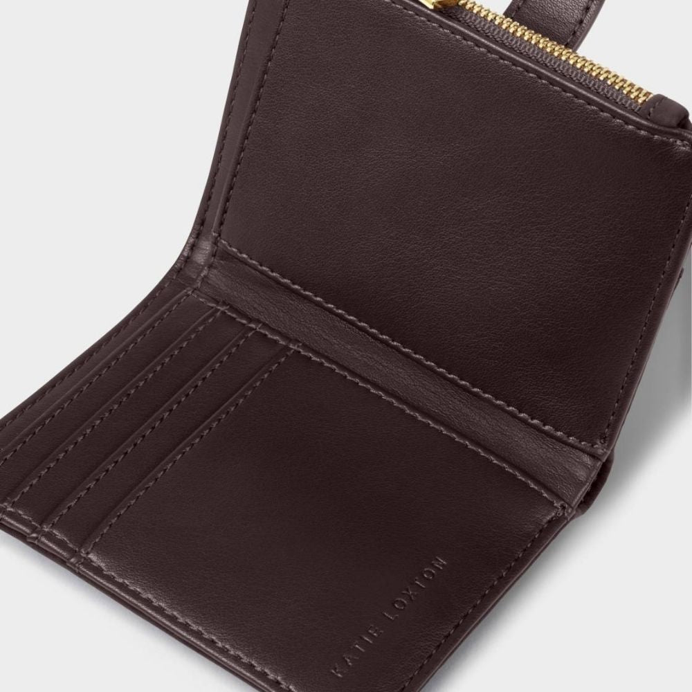 Katie Loxton Orin Suedette Twist Lock Purse - Bitter Chocolate