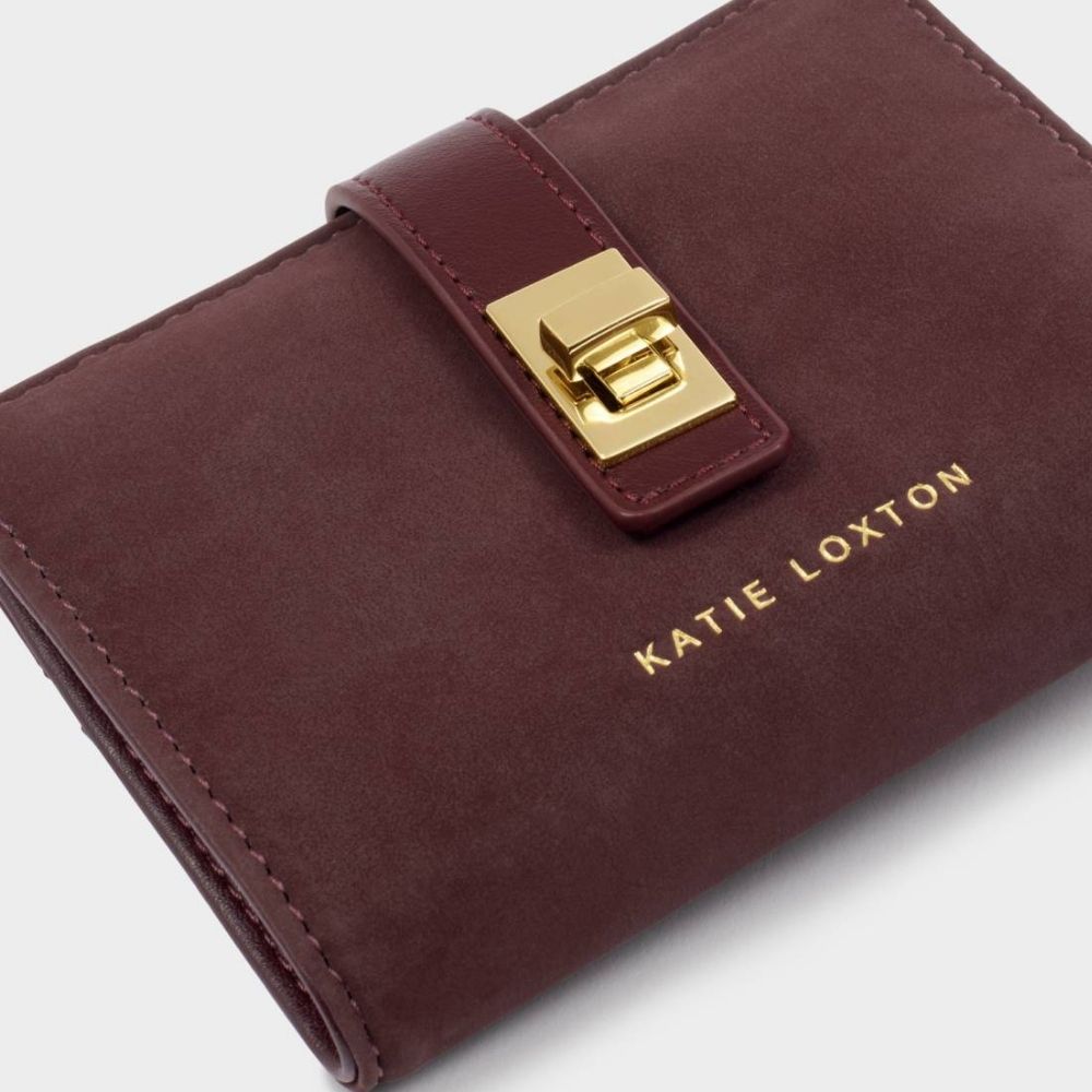 Katie Loxton Orin Suedette Twist Lock Purse - Cherry