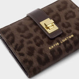 Katie Loxton Orin Twist Lock Purse - Chocolate Leopard
