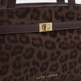 Katie Loxton Orin Top Handle Crossbody Bag - Chocolate Leopard