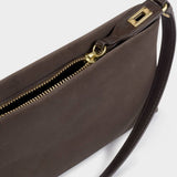 Katie Loxton Orin Twist Lock Suedette Small Shoulder Bag - Bitter Chocolate