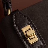 Katie Loxton Orin Twist Lock Suedette Small Shoulder Bag - Bitter Chocolate