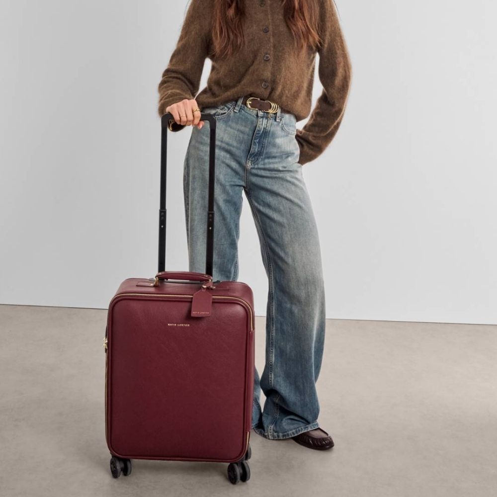 Katie Loxton Oxford Cabin Suitcase - Cherry