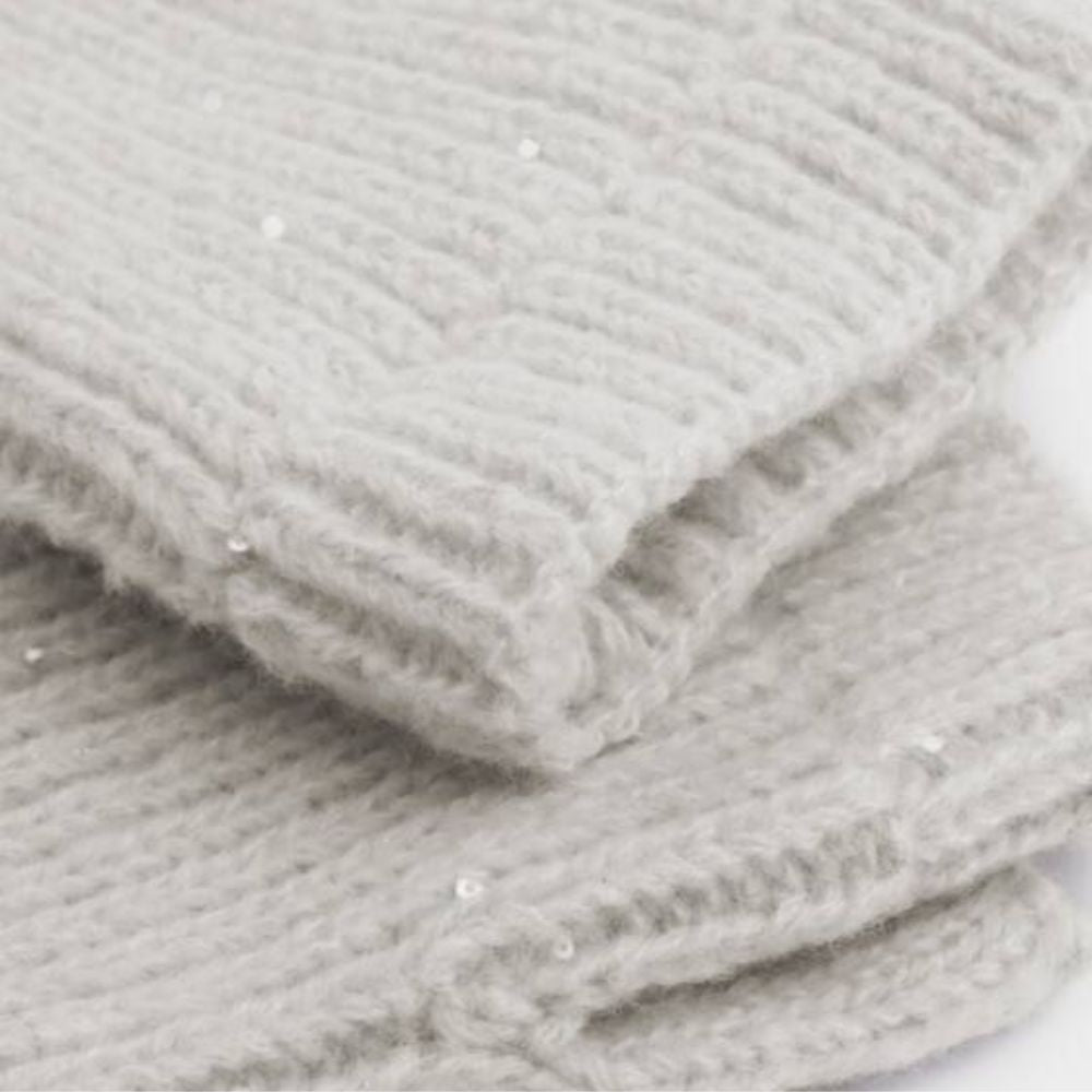 Katie Loxton Pale Grey Sequin Hand Warmer Gloves