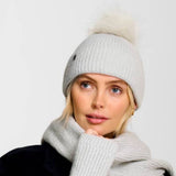 Katie Loxton Pale Grey Sequin Pom Pom Hat