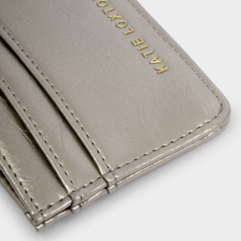 Katie Loxton Pewter Nova Patent Crackle Card Holder