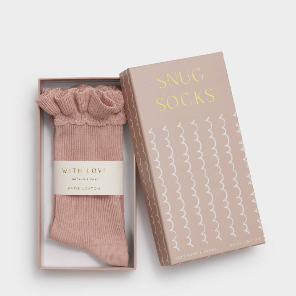 Katie Loxton Pink Ruffled Gift Boxed Socks