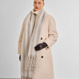 Katie Loxton Recycled Striped Tassel Scarf - Sand