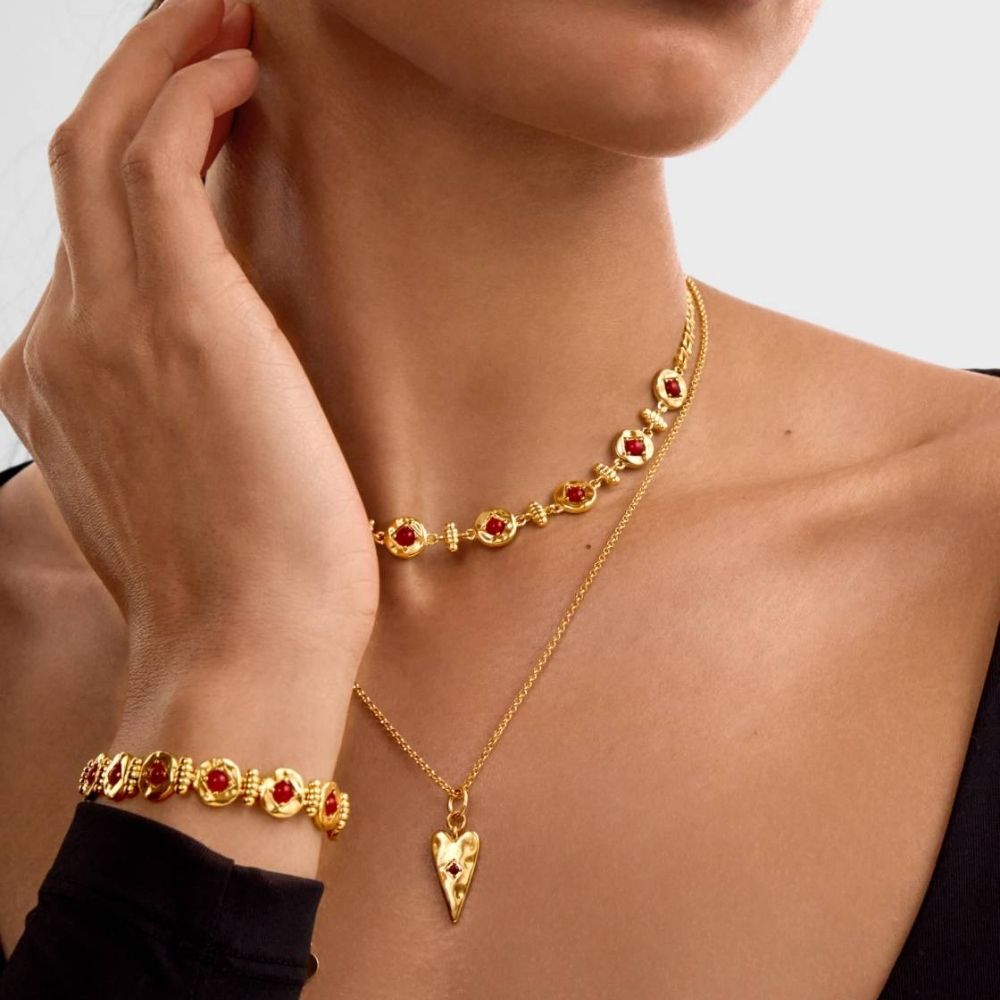 Katie Loxton Rouge Noir Waterproof Gold Heart Necklace