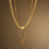 Katie Loxton Rouge Waterproof Gold Heart Necklace