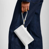 Katie Loxton Silver Arden Large Braided Wristlet Purse