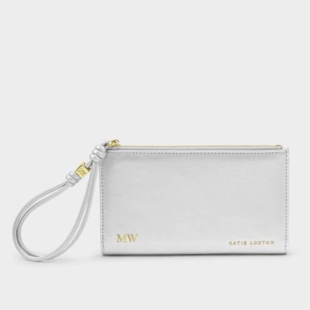 Katie Loxton Silver Arden Large Braided Wristlet Purse