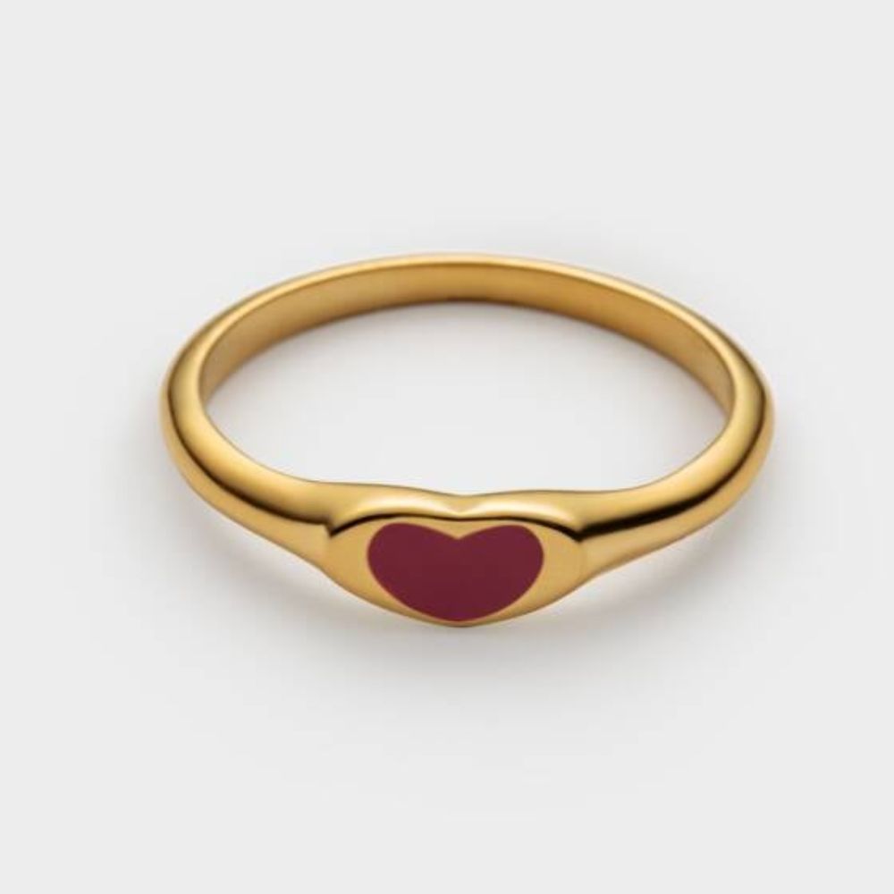 Katie Loxton Small Rouge Waterproof Gold Heart Ring