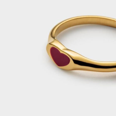 Katie Loxton Small Rouge Waterproof Gold Heart Ring